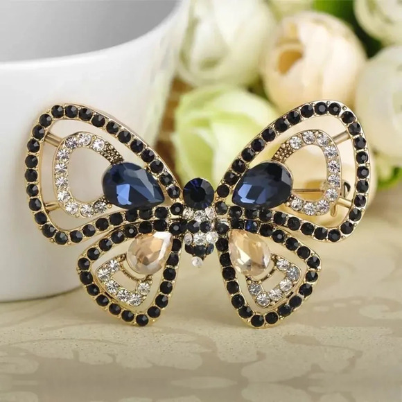 Vazira Queen Jewelry - VQ Rhinestones Butterfly Brooch